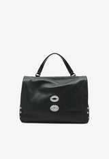 Zanellato Medium Postina Hammered Leather Top Handle Bag Black 068010M0040000/T_ZANEL-Z0001
