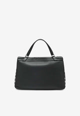 Zanellato Medium Postina Hammered Leather Top Handle Bag Black 068010M0040000/T_ZANEL-Z0001