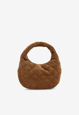 Icare Quilted Suede Hobo Bag