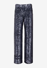 P.A.R.O.S.H. Sequined Wide-Leg Pants Blue D230733GONG26_012