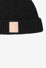 Loewe Anagram Patch Cashmere Beanie Black KSA9OT1X01WS/T_LOEW-1100