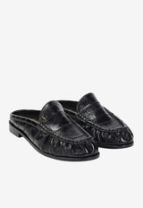 Le Loafer 15 Crinkled Leather Flat Mules