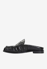 Le Loafer 15 Crinkled Leather Flat Mules
