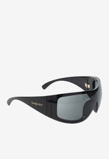 Oversized Aviator Shield Sunglasses
