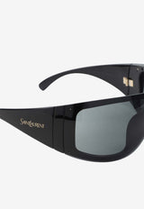Oversized Aviator Shield Sunglasses