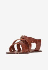 Saint Laurent Cheever Leather Sandals Brown 861059DWE00_6036