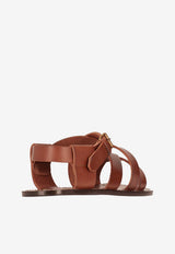Saint Laurent Cheever Leather Sandals Brown 861059DWE00_6036