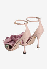 Keira 105 Leather Sandals with 3D-Flower
