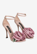 Keira 105 Leather Sandals with 3D-Flower