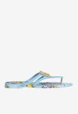 Beachwear Slides with Logo and Floral-Print