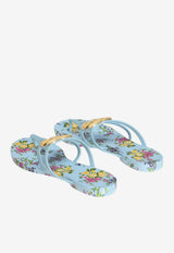 Beachwear Slides with Logo and Floral-Print