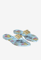 Beachwear Slides with Logo and Floral-Print