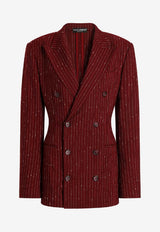 Taormina Double-Breasted Pinstriped Jacket