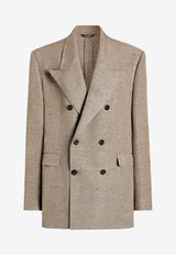 Sicilia Double-Breasted Tweed-Effect Jacket