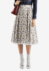 Small Floral-Print Poplin Skirt