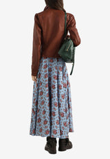 Small Rose-Print Charmeuse Circle Skirt