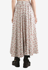 Small Rose-Print Charmeuse Circle Skirt