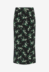 Fiorellini-Print Silk Midi Skirt