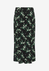 Fiorellini-Print Silk Midi Skirt