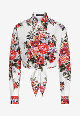 Flower Bouquet-Print Shirt