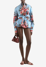 Flower Bouquet-Print Shirt