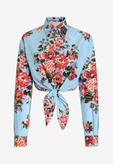 Flower Bouquet-Print Shirt