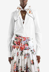 Poplin Shirt with Silk Scarf