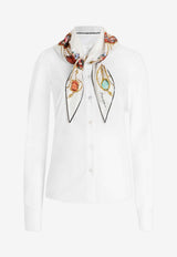 Poplin Shirt with Silk Scarf