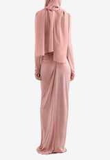 Maxi Dress with Front Draped-Knot