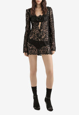 Mini Lace Dress with 3D-Flower