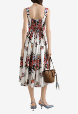 Flower Bouquet-Print Dress