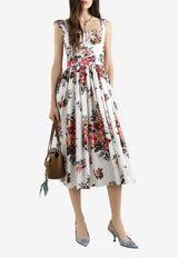 Flower Bouquet-Print Dress