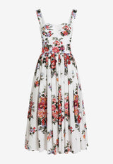 Flower Bouquet-Print Dress
