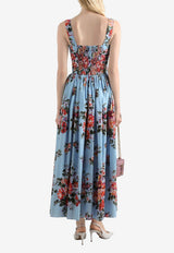 Flower Bouquet-Print Dress