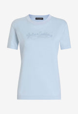 Crewneck T-shirt with Signature-Embroidery