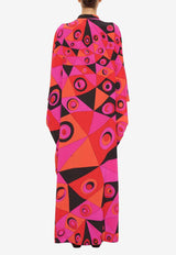 Occhi Print Maxi Silk Kaftan Dress