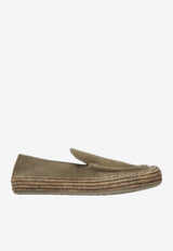 Loewe Rio Loafers in Suede and Raffia Gray M616290X15SUE/S_LOEW-1250