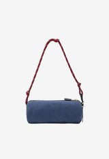 Miu Miu Logo Embroidered Gabardine Shoulder Bag Blue 5NE8532IA7/T_MIU-F04GM