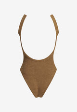 Square-Neck Crinkled One-Piece Swimsuit