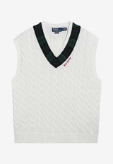 Polo Ralph Lauren Cable Knit V-neck Vest Beige 710B17553001CO/T_POLOR-CC