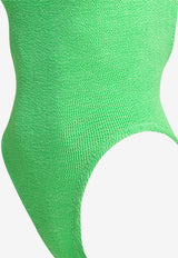 Square-Neck Crinkled One-Piece Swimsuit