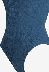 Square-Neck Crinkled One-Piece Swimsuit