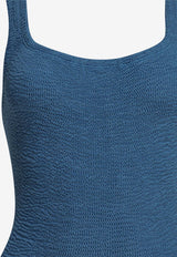 Square-Neck Crinkled One-Piece Swimsuit