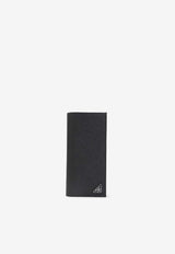 Saffiano Leather Triangle Logo Wallet