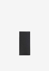 Saffiano Leather Triangle Logo Wallet