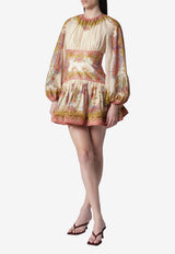 Zimmermann Indra Puff-Sleeved Floral Mini Dress Multicolor 5515DSS262CO/T_ZIMM-CS