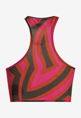 Marmo Print Cropped Top