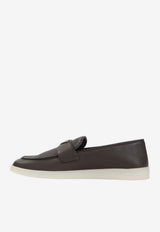 Suede Apron-Toe Triangle Loafers