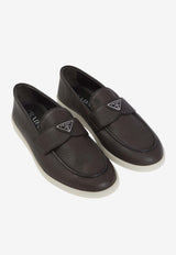 Suede Apron-Toe Triangle Loafers