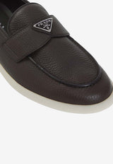 Suede Apron-Toe Triangle Loafers